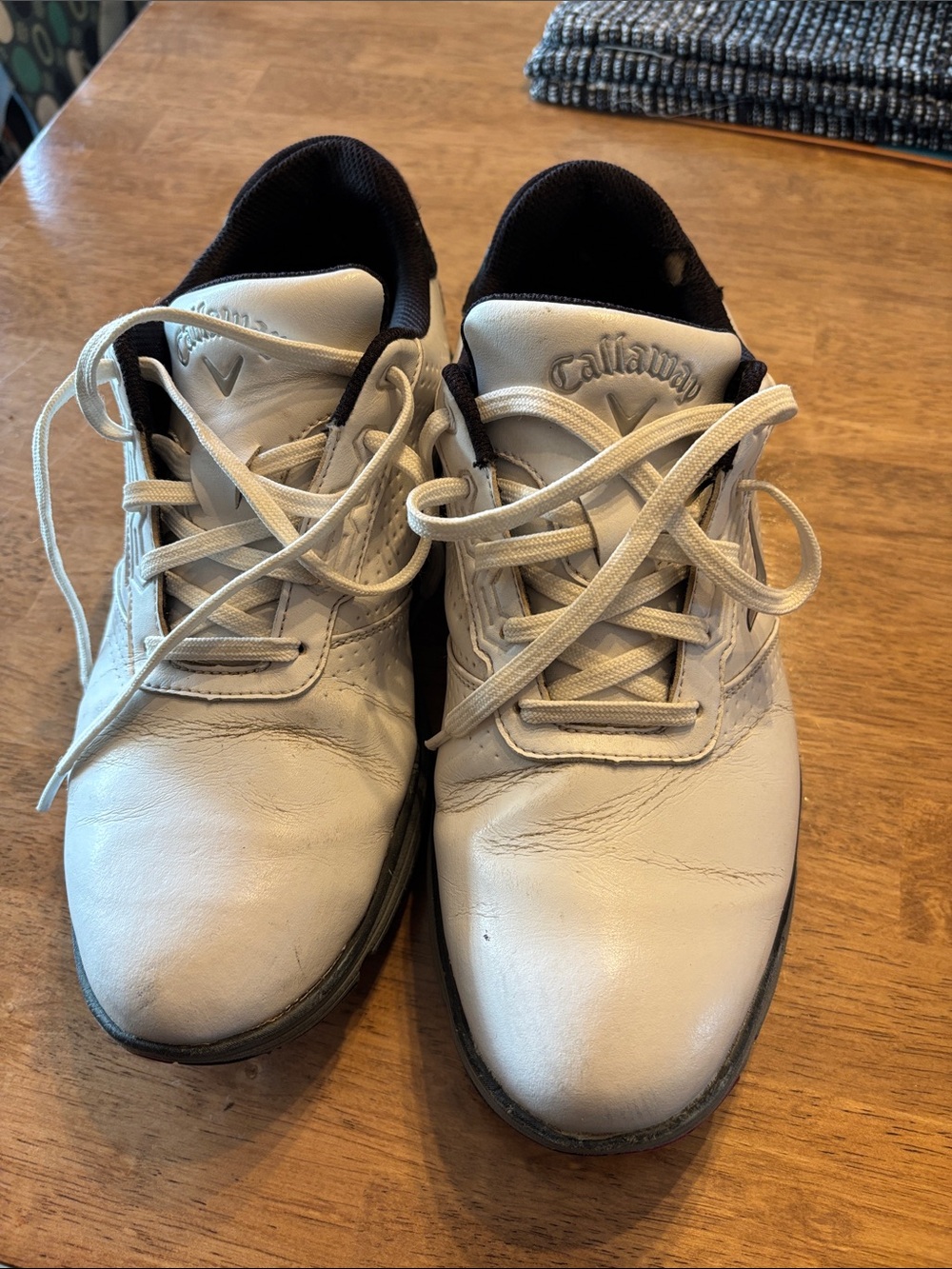 Callaway Men's White and Black Athletic Golf Shoes